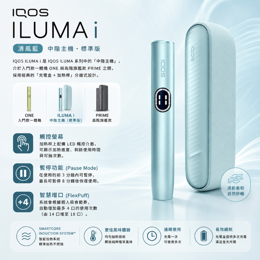 【微風藍】IQOS主機第八代 IQOS ILUMA i 加熱菸主機適用TEREA煙彈